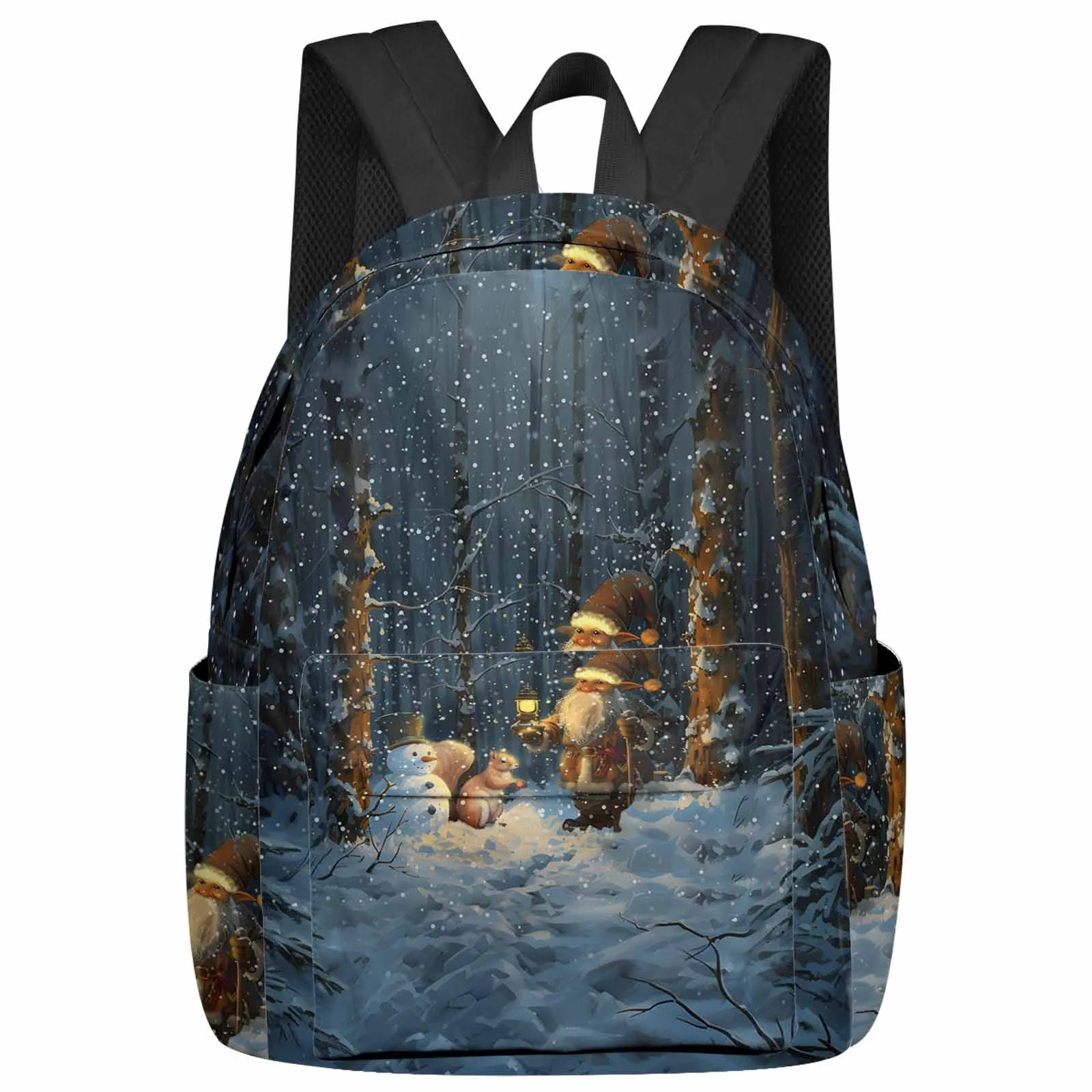 Christmas Tree Forest Night Scene Backpack School Bags for Teenagers Students Laptop Bag Women's Casual Travel Backpack