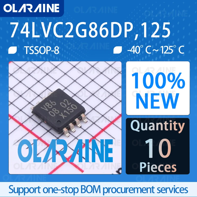 

10Pcs 74LVC2G86DP,125 TSSOP-8 100%New Logic Integrated Circuits Logic gates IC chip circuit controller olaraine