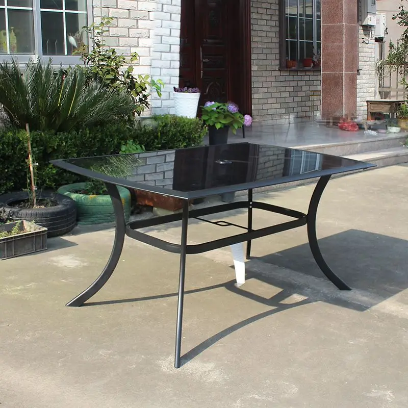 Garden dining table, coffee rattan tempered glass oval economical assembled rectangular table
