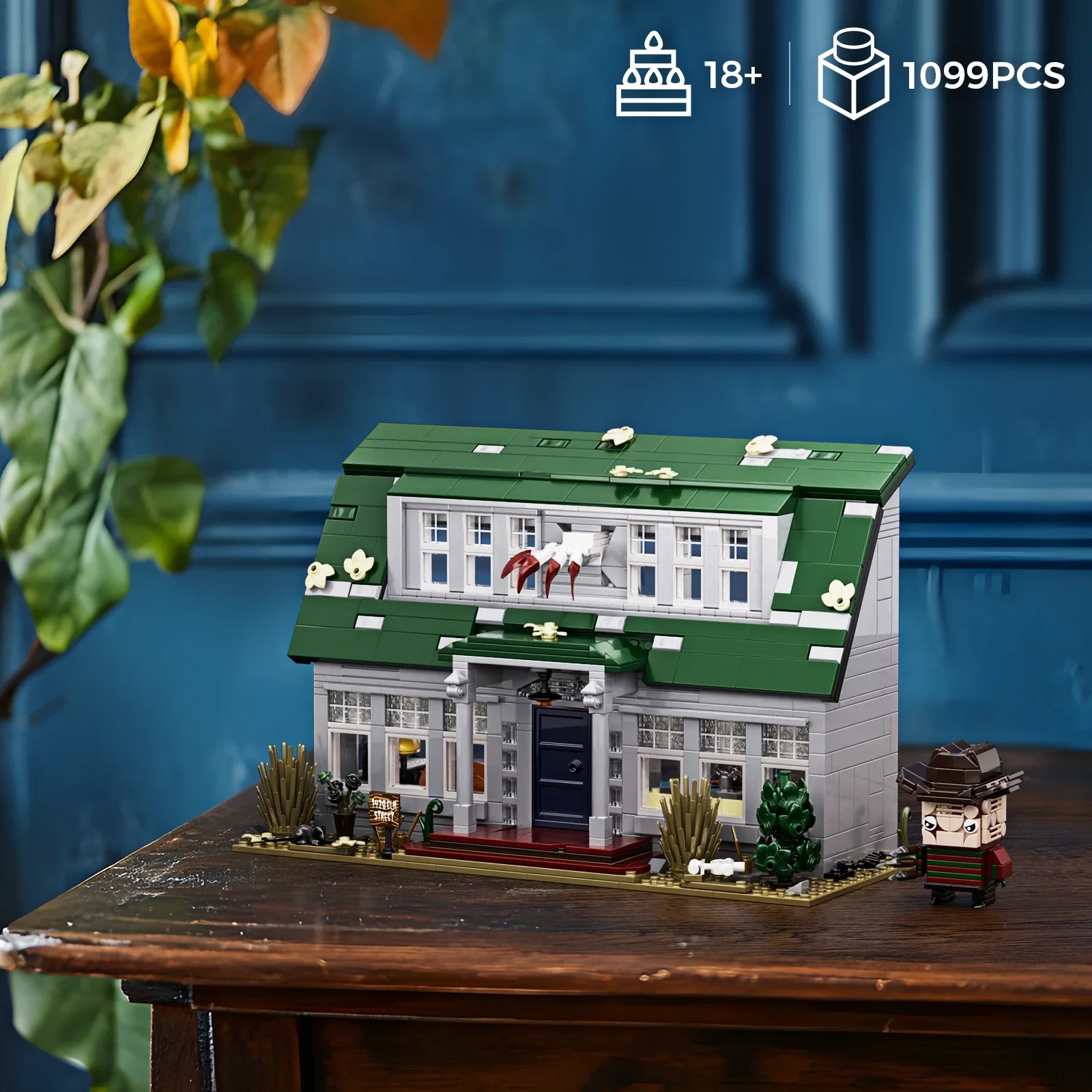 

Horror Freddyed House Building Blocks Kit Elmed Street Home Bricks Model Home Decoration Halloween Gifts for Adults