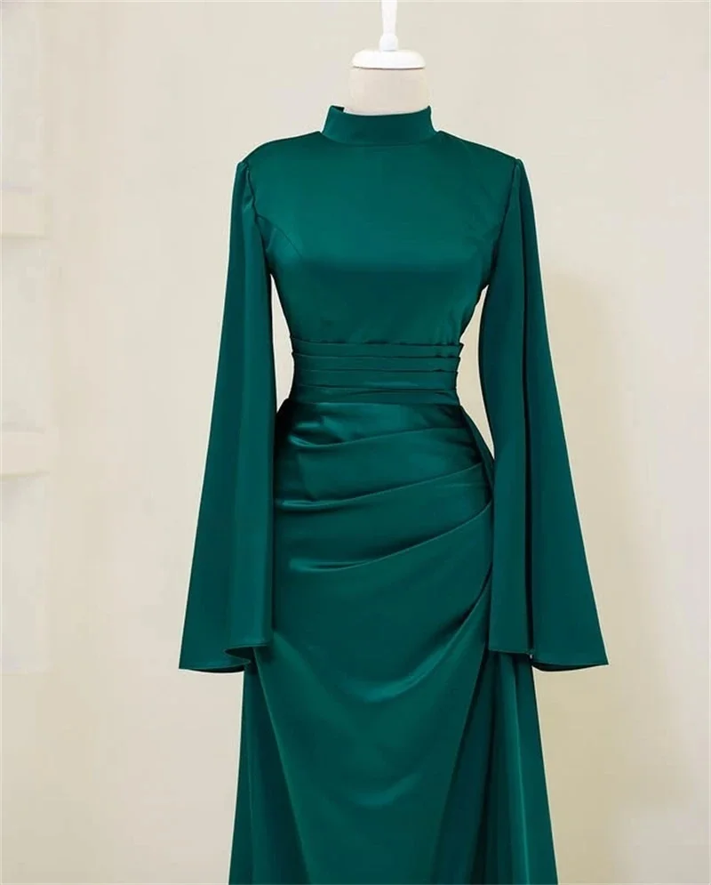 JDYカスタムバーガンディサテンラッフル高級イブニングドレスモダンスタイルウェディングパーティガウン