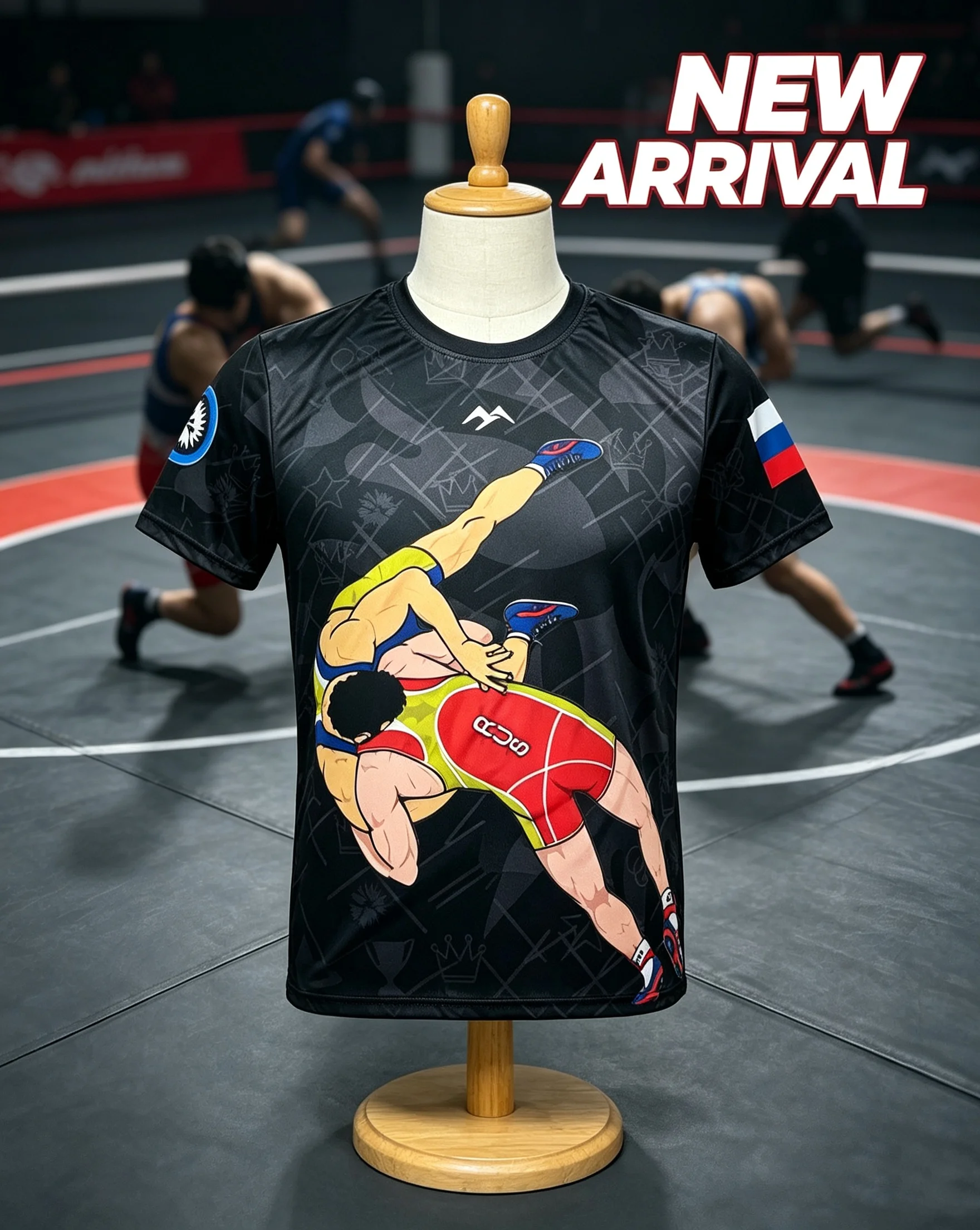 2026 New Black Wrestling Training Quick-Dry T-Shirt, Wrestling Theme Design, Men's Fitness Training High-Elastic Sports Top Y2k