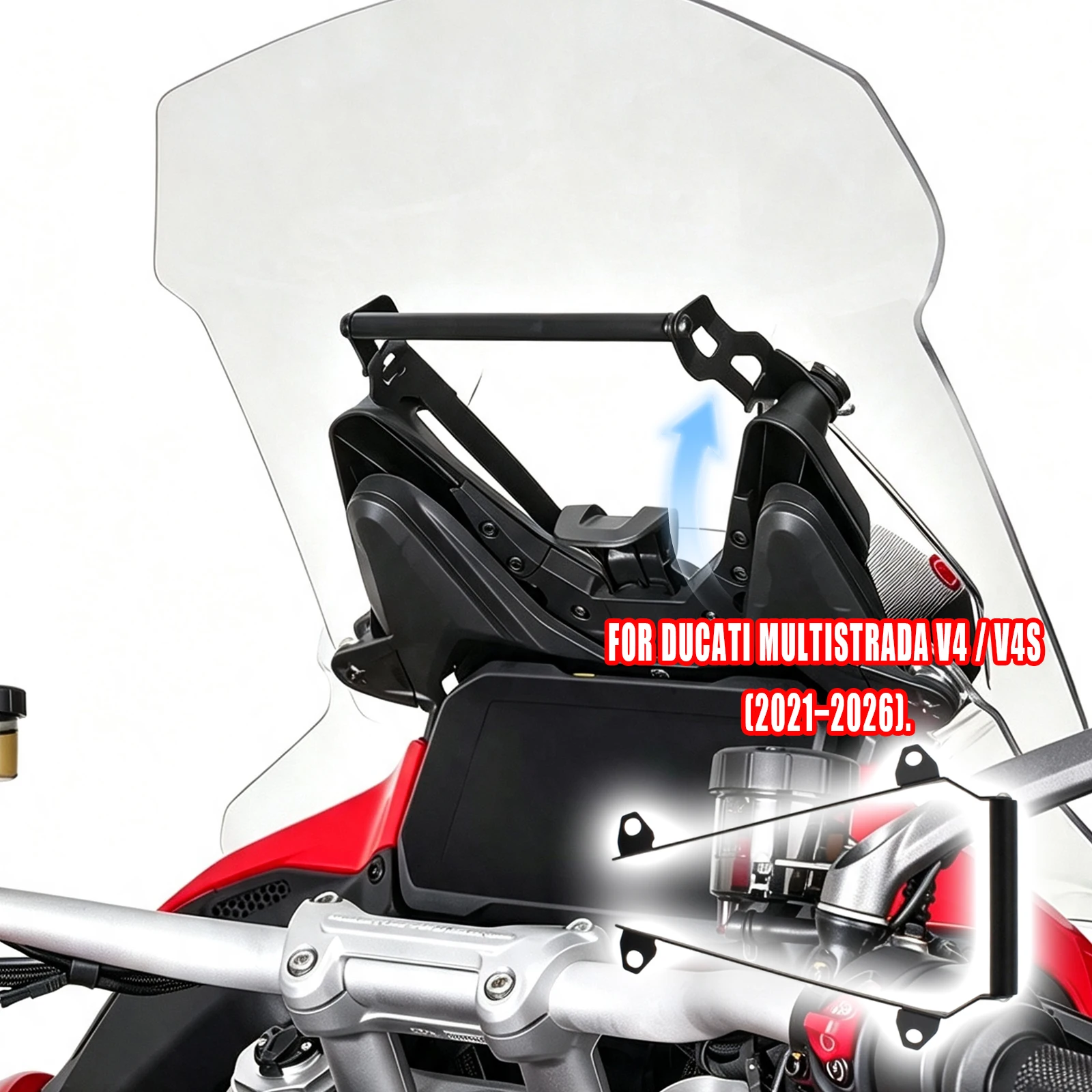 Motorcycle GPS Navigation Bracket Mobile Phone Holder For Ducati Multistrada V4 V4S 2021 2022 2023 2024 2025 2026