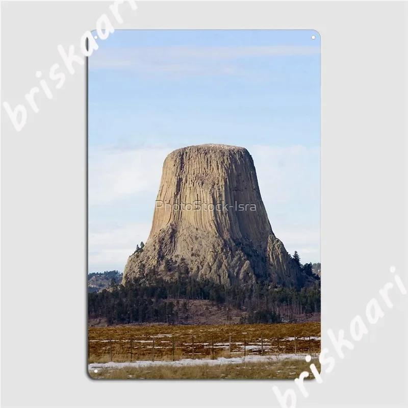 Wyoming Wy Usa, Devil's Tower National Monument Metal Signs Wall Mural pub Garage Printing Garage Decoration Tin sign Posters