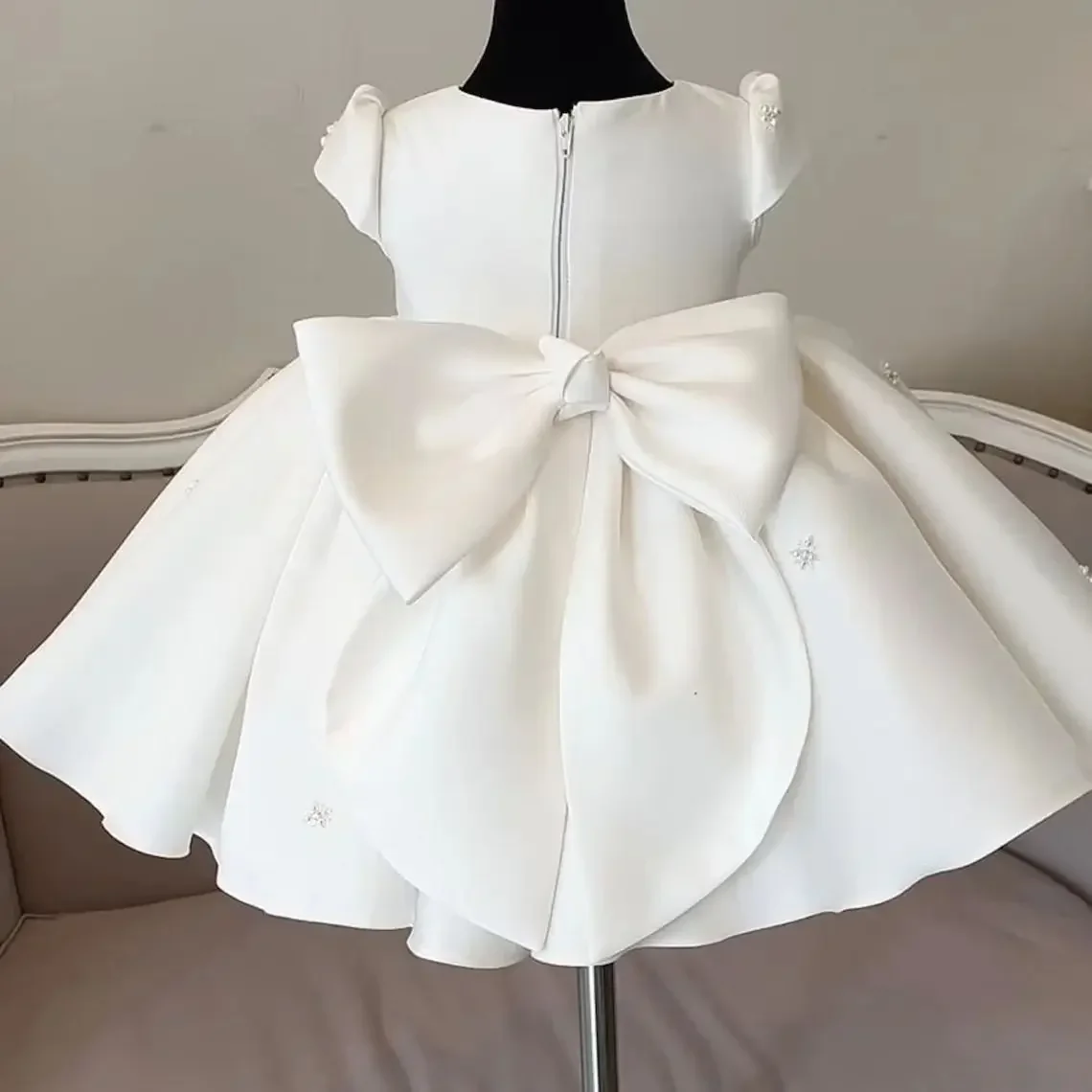 Baby Taufe Kleid Prinzessin Brautjungfer Kinder Kleid für Mädchen elegante Bogen Mädchen Kleid für Party und Hochzeit Baby Tauf kleid