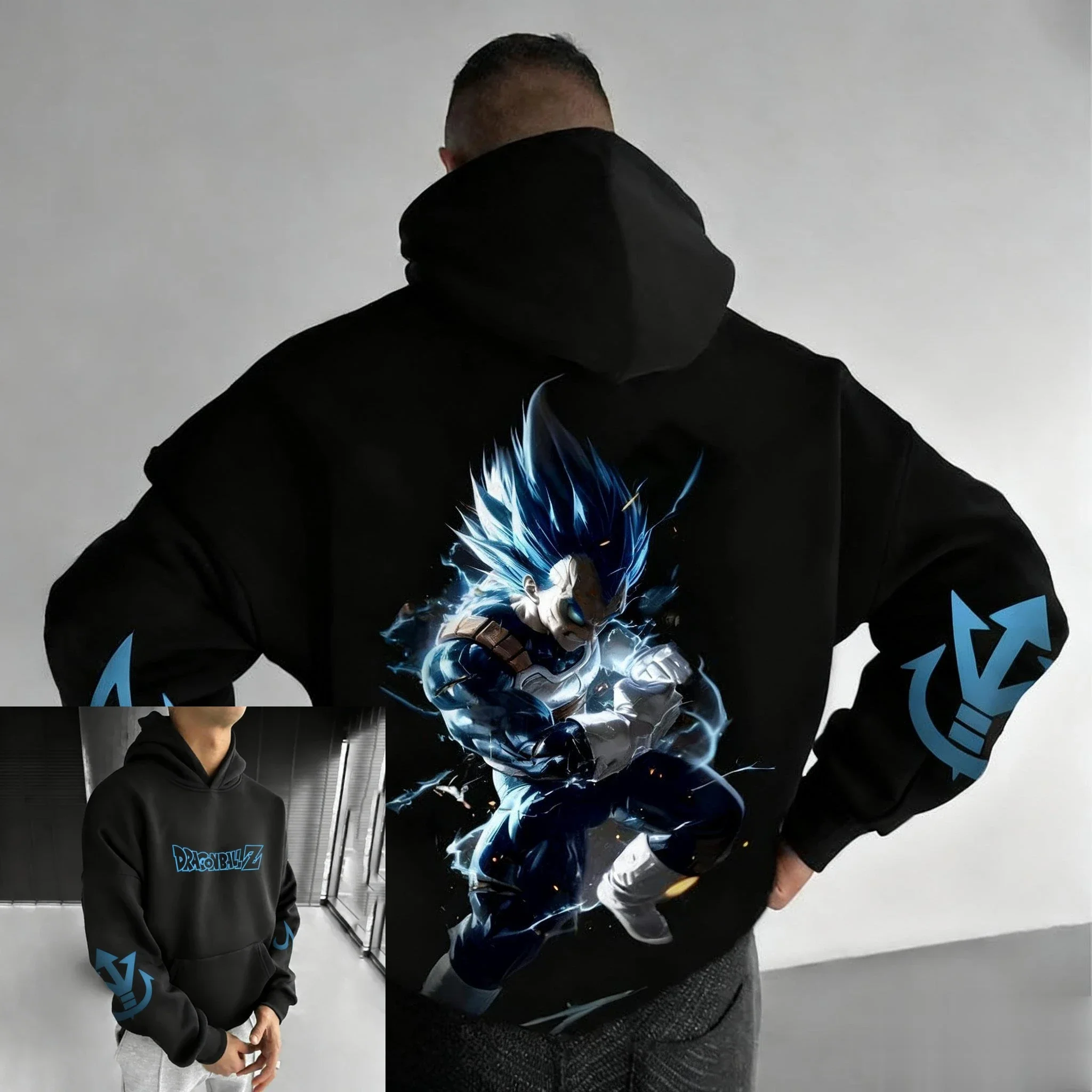 Dragon Ball Hip-Hop Großer Hoodie 2026 Herren- und Damen-Herbst/Winter Neu Anime-Druck Lässiger Lockerer Eltern-Kind-Hoodie Top – Detail 8