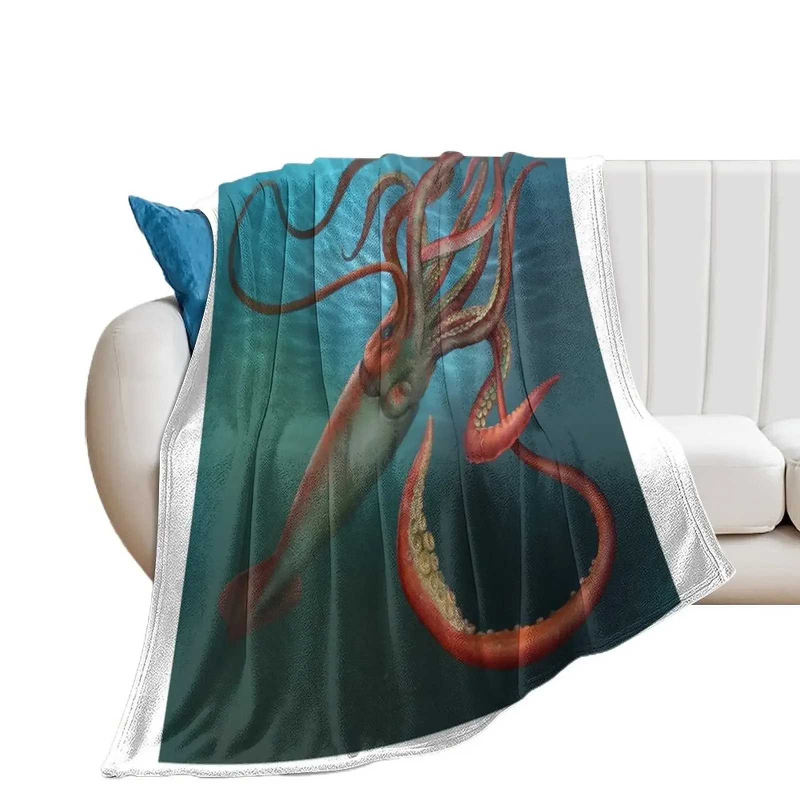 Giant Squid Throw Blanket Furrys cosplay anime Soft Plush Plaid Thermals For Travel Blankets