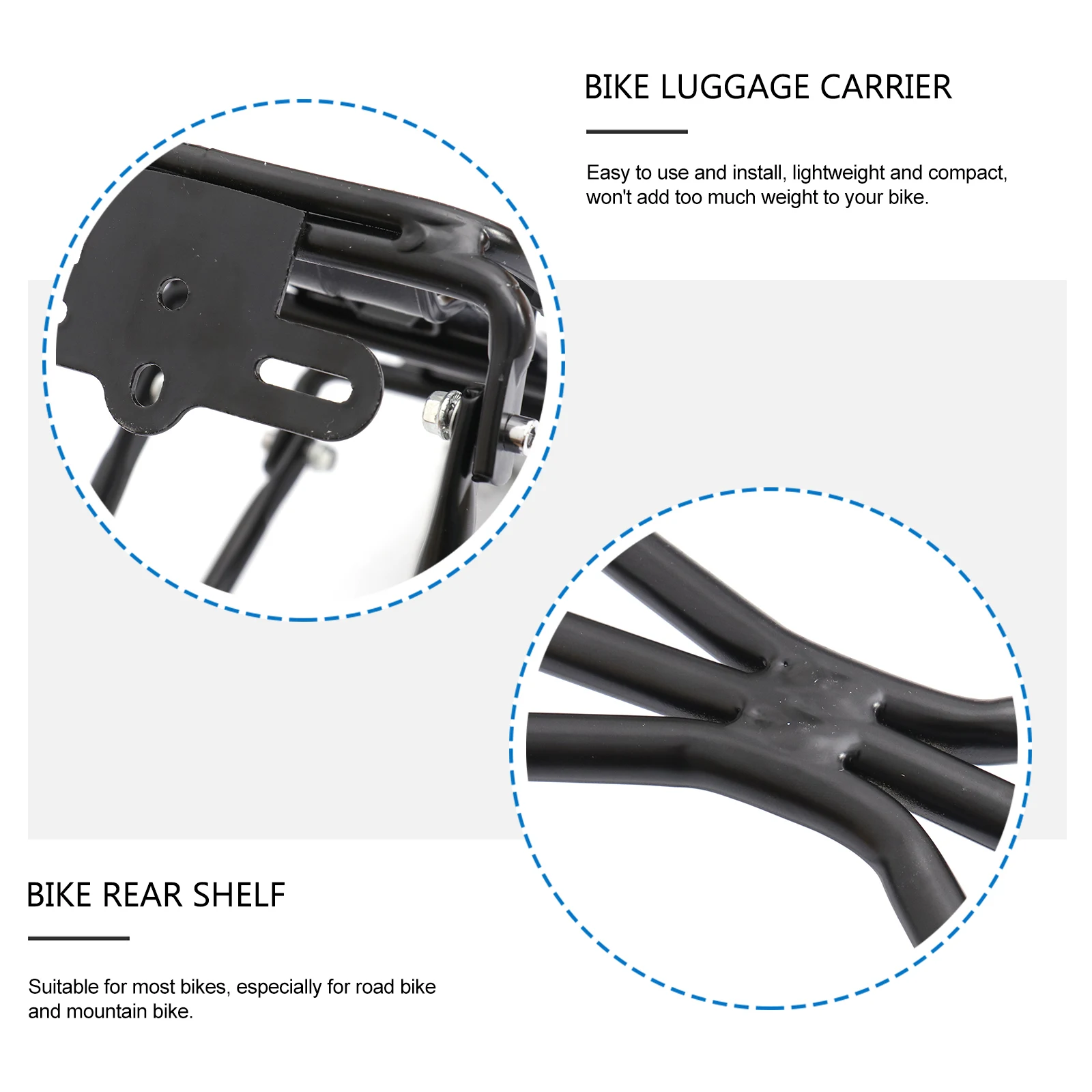 

Bicycle Rear Rack Multi Functional Back Stand Shelf Aluminum Mountain Cargo Durable Lightweight Suitable Bikes Road Trip