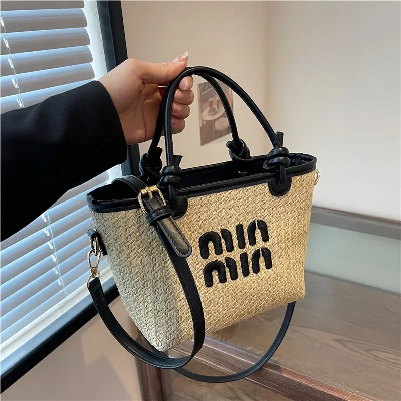 Straw Bags For Women Designer Luxury Shoulder Tote Hand Beach Bag Messenger Crossbody Y2k Mini Ladies Beach Bag Handbags Clutch