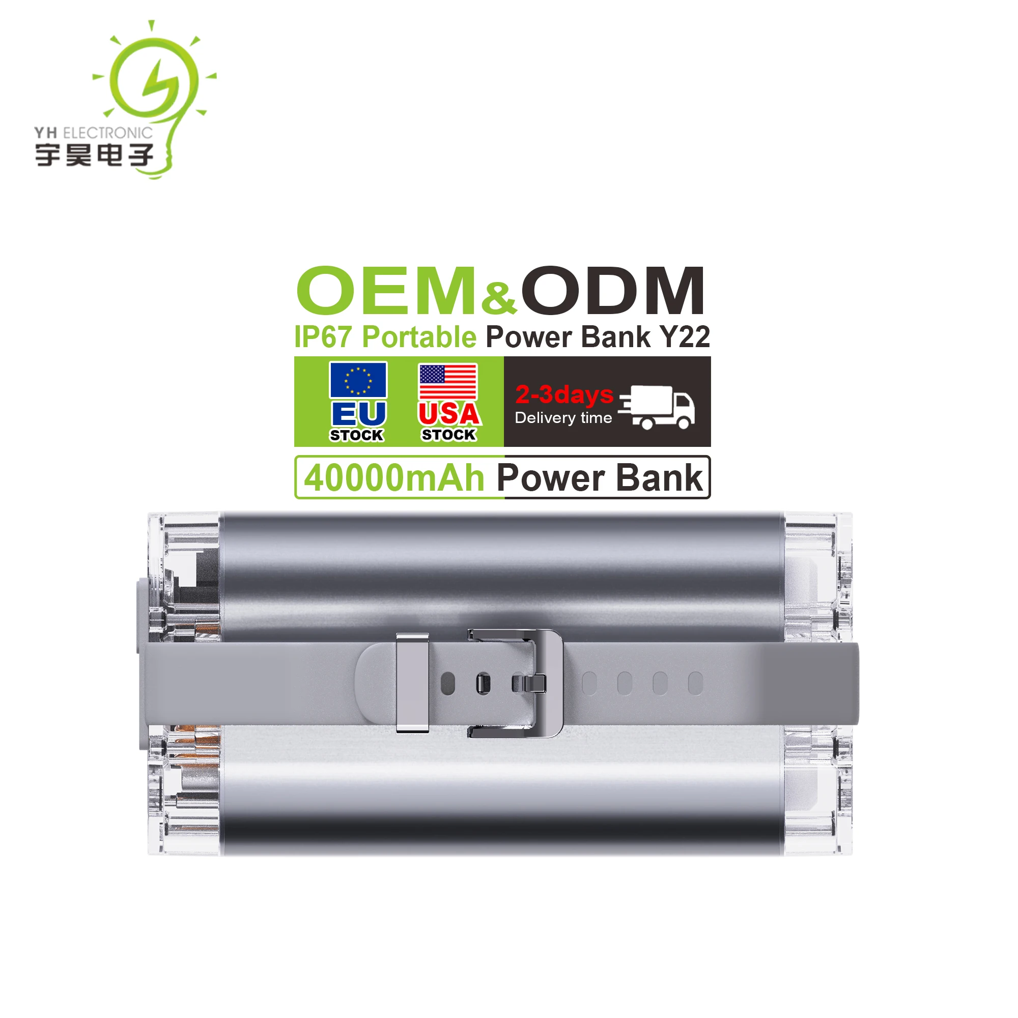 Power Bank Outdoor Digital Display Portable 100W 65W 140W PD 30000mah 40000mah 60000mah Power Bank with IP67 Waterproof Battery