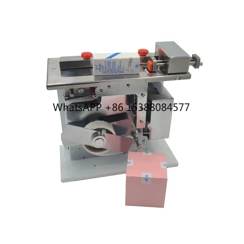 

Semi Automatic Portable Small Manual L Type 90 Degrees Boxes Carton Label Sticker Self Adhesive Corner Sealing Labelling Machine