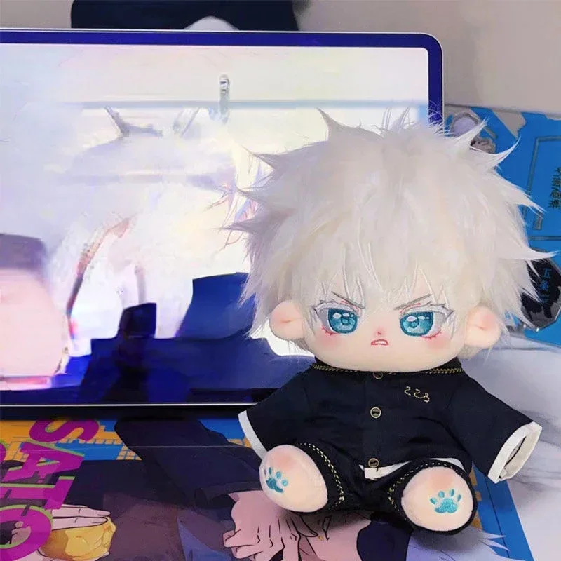 

20cm Anime JK Satoru Gojo Kawaii Cosplay Soft Plush Doll Body Ear Tail Set Fan Collection Cartoon Plushies Model Toy Figure Gift