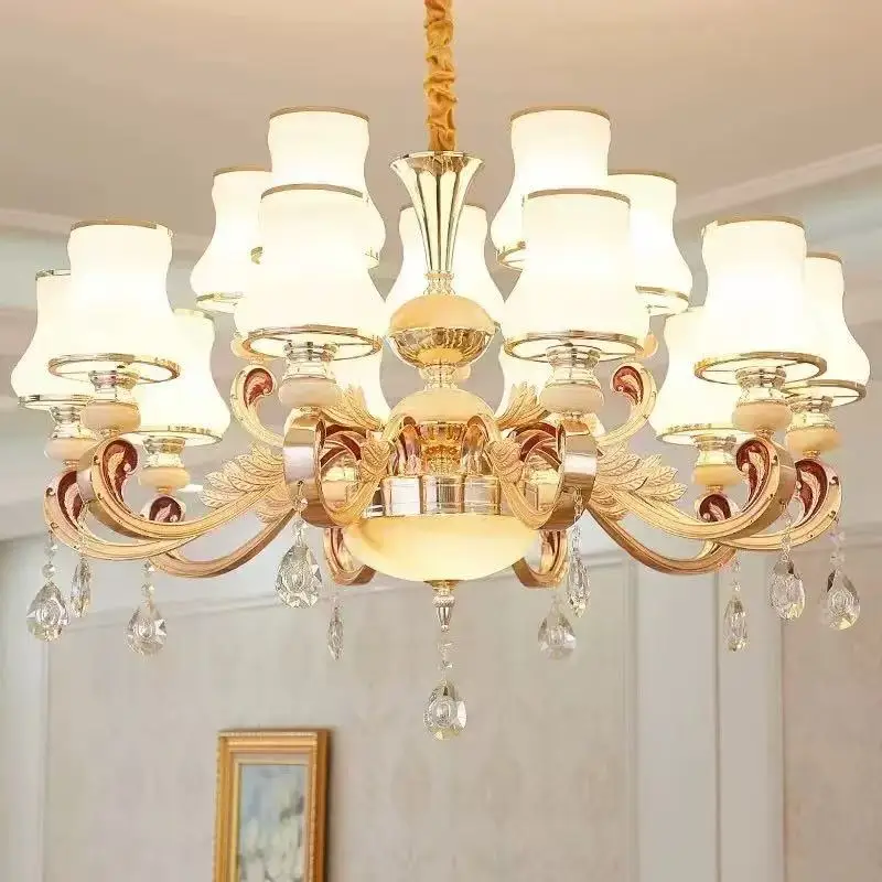 European-Style Living Room Lamp Home Lighting Master Bedroom LED Restaurant Branch-Shaped Crystal Chandelier