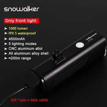 Feu avant de vélo IPX6 étanche à la pluie type-c Rechargeable lumière de vélo 1000LM phare de cyclisme lampe de poche LED lampe de vélo vtt
