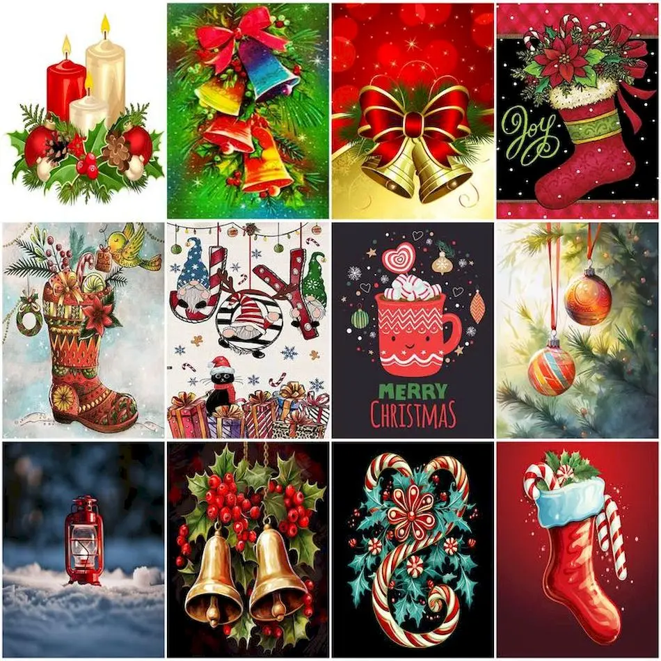 

RUOPOTY Painting Paints By Numbers Christmas gifts Christmas items simple hand drawn digital oil paintings Wall Art Picture Kits