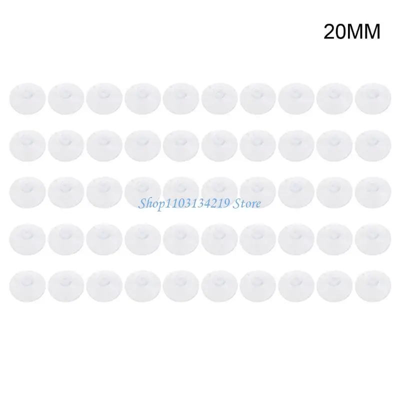

N5KC 50xClear Suction Cups Without Hooks Plastic Sucker for Glass Table Tops Reusable