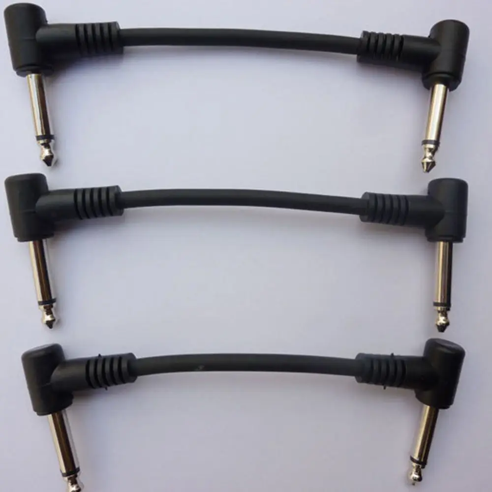 

Angle Jumper Leads Audio Connector Universal Connect Normal 2 Plugs Guitar Pedal Cable Effect Pedal Instrument Patch Cable