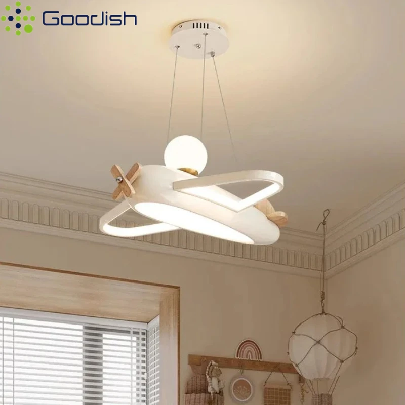 Moderne avion pendentif lumières LED lustre enfant décoration de la maison lampes suspendues pour garçon fille chambre d'enfants chambre salon