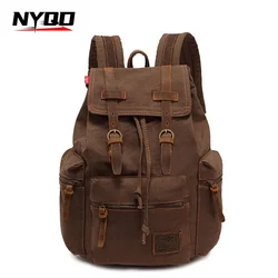 NEW Men's Retro Canvas Travel Bags Large Capacity School Bag for 14 Inches Laptop Fashion Vintage Commuting Backpack for Men