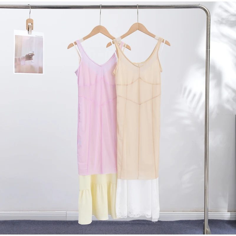 Sheer Mesh Overlay Spaghetti Strap Midi Dress Set Waist Cinched Sleeveless 2026 Summer Women Accessories Classy Lady Outfit