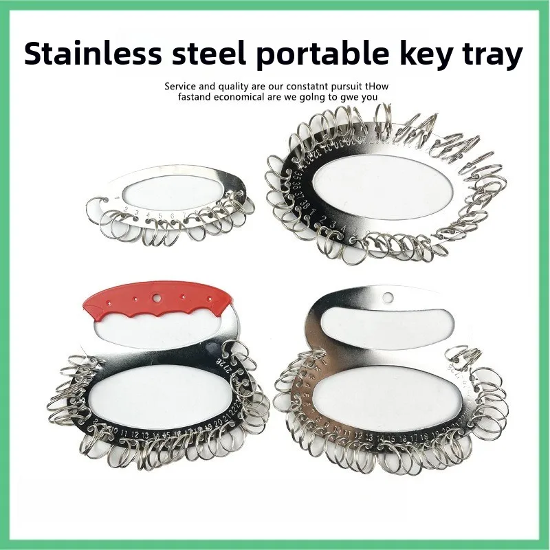 Multi-Layer Thickened Stainless Steel Key Ring Tray，Heavy Duty Key Chain Holder for Warehouse, Hotel and Landlord