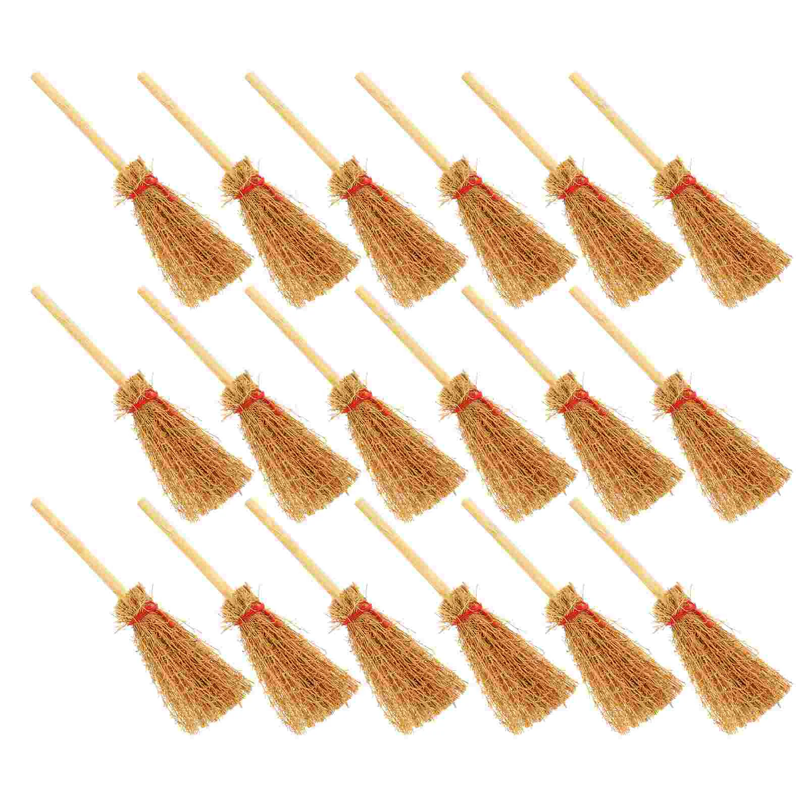 

20 Pcs Mini Broom Charm Miniature Cleaning Tool Models Dollhouse Small Witch Brooms Indoor Plants Home Supplies Mops