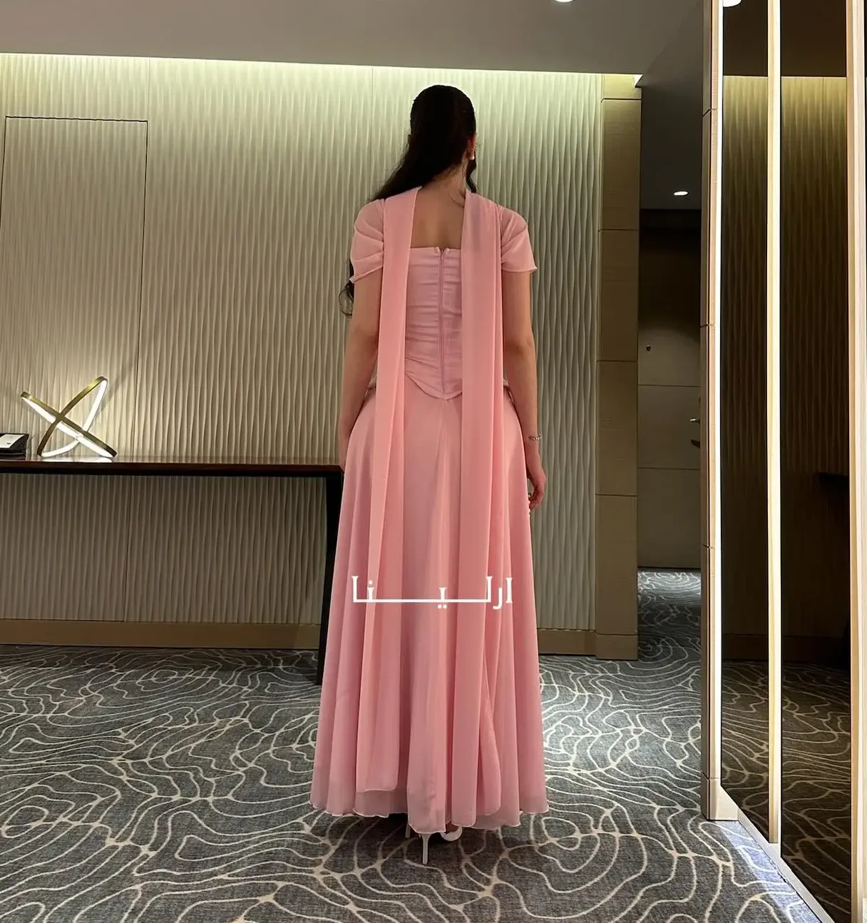 Pink Elegant Party Dresses for Women Luxury Women Evening Dress Square Collar Customized Woman Wedding Prom Dress 2025