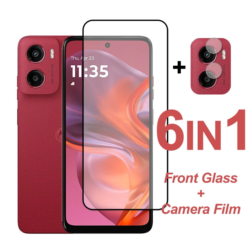Couverture complète verre trempé pour Motorola Moto G05 protecteur d'écran en verre Moto G05 E15 Film de protection d'objectif de caméra de téléphone Moto E15