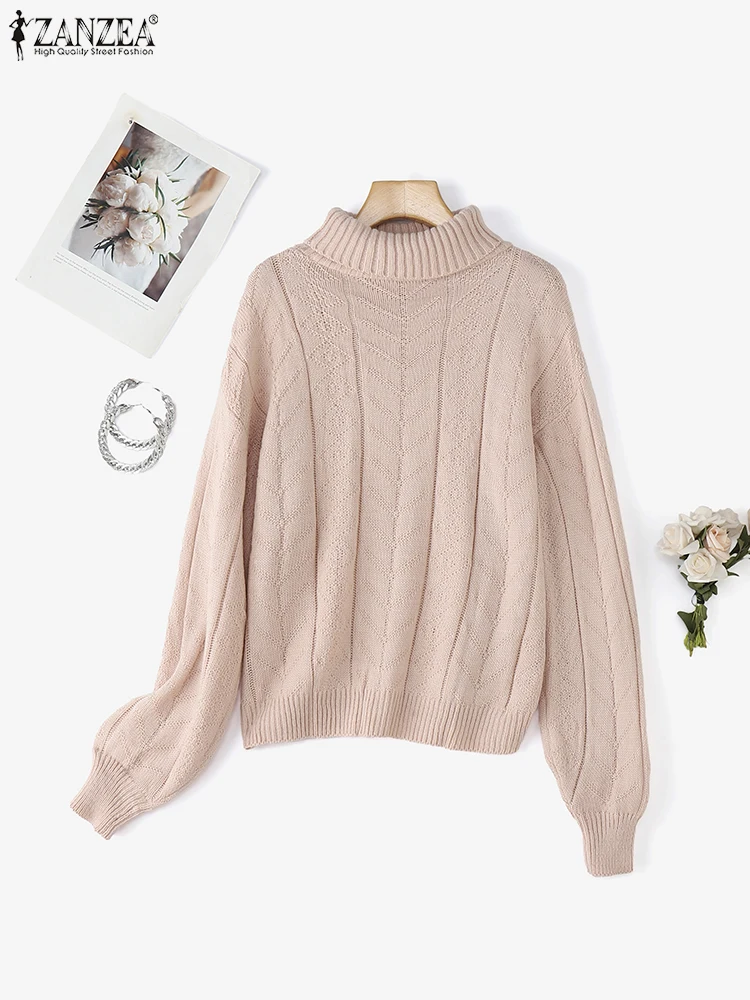 سترة خريف نسائية من ZANZEA لعام 2025 ذات ياقة مدورة وقصة ضيقة سترات شتوية أنيقة محبوكة بأكمام طويلة سترات ملابس خروج