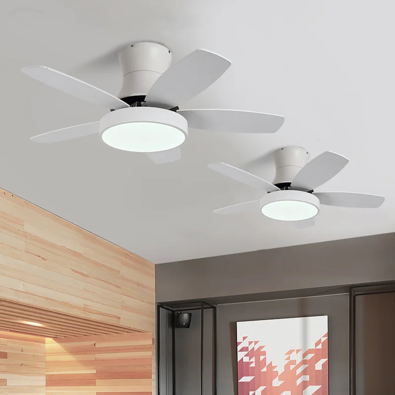 Modern Ceiling Fan Lamp with Led Light for Dining Living Room Kitchen Wood Nordic Fans Remote Control Ventilador