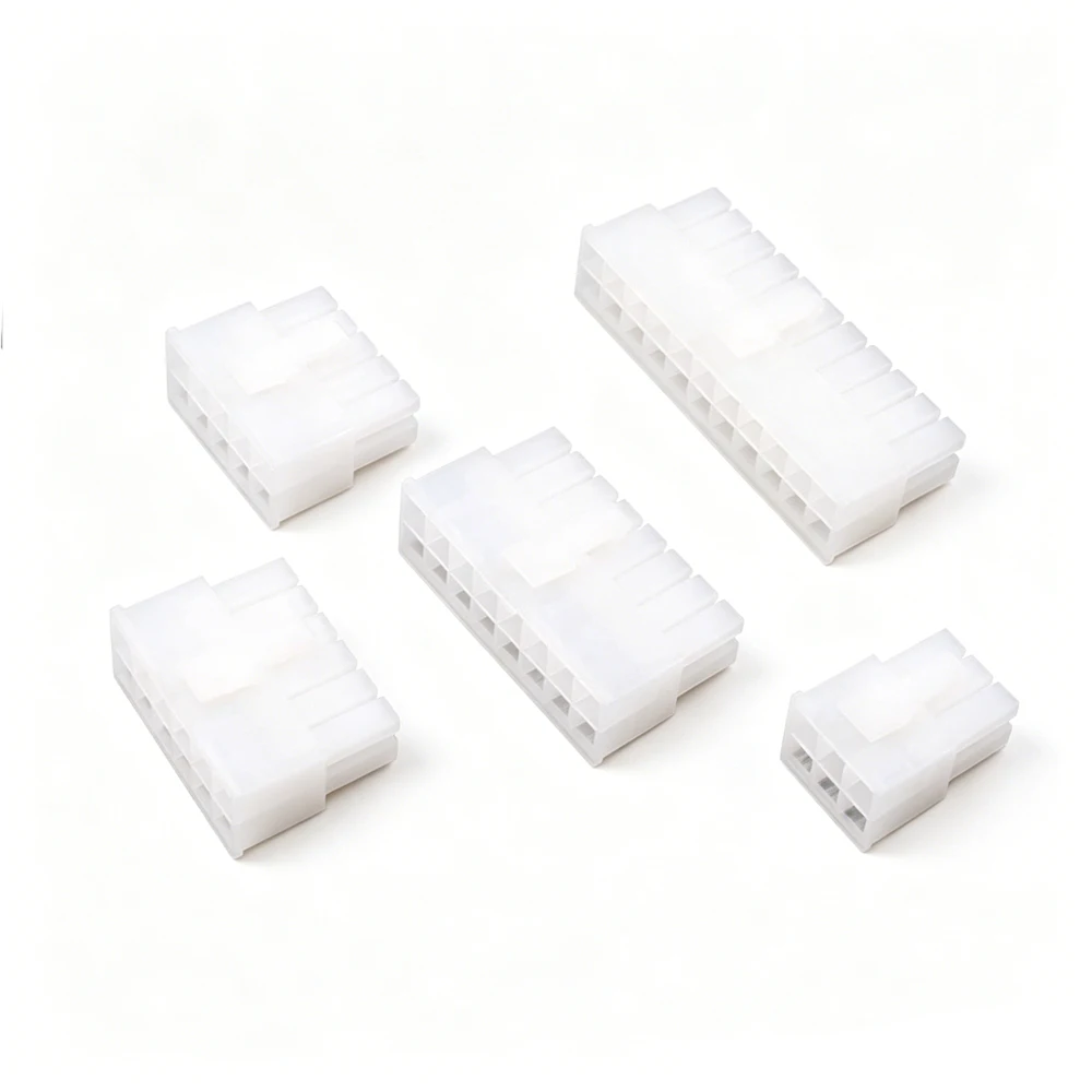 50PCS 5557 4.2mm Black/white Male Plug Plastic Shell 2P 4P 6P 8P 10P 12P 14P 16P 18P 20P 24PIN for Computer Connectors Housing