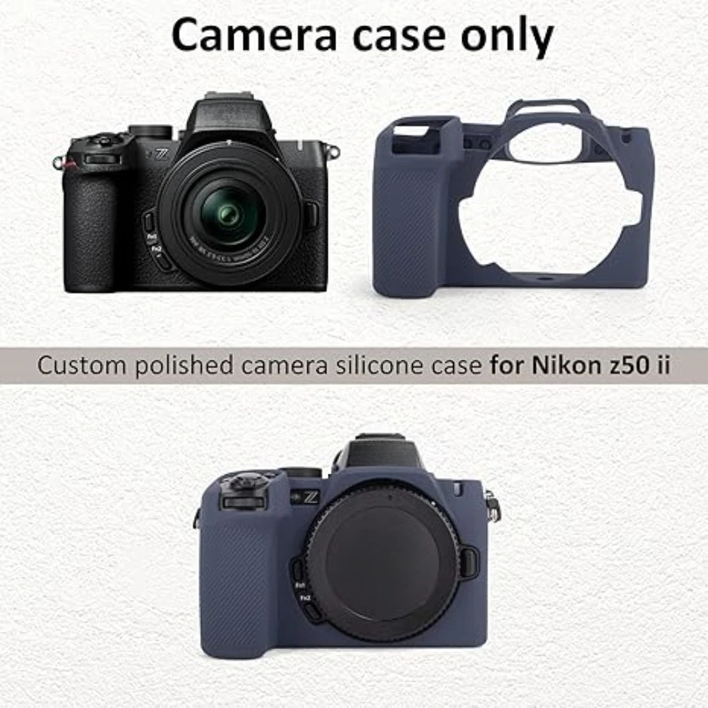

Soft protective case For Nikon z50 ii rubber case camera bag silicone case + Tempered Glass LCD Protective Film