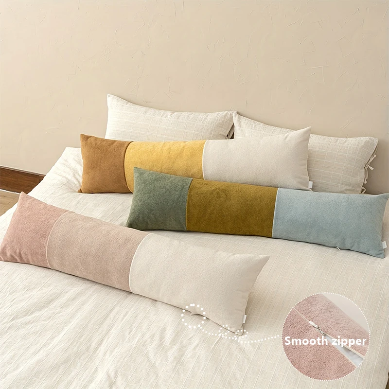 

Soft Brushed Cylindrical Long Pillowcase Morandi Colored Body Pillow Pillowcase for Side Sleeping Back Support Machine Washable