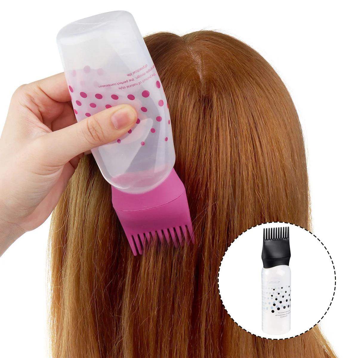 

3pcs Hair Coloring Bottle Applicator Durable Plastic Easy Clean Home Salon Use Dry Cleaning Bottle Hairdressing Style