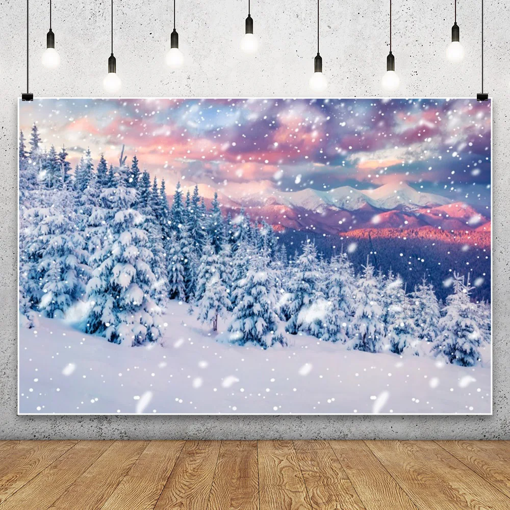 Фон для фотосъемки с изображением зимних снежных пейзажей, фоны для рождественской вечеринки, декор для детской фотосъемки, фон для фотостудии