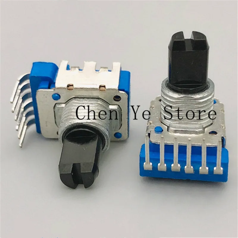 10PCS RK12 Type audio wire controlled volume adjustment carbon film potentiometer reverse bending 6P B10K D handle length 13MM