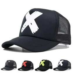 Letnia męska Mesh netto czapka z daszkiem Out Sport X list czapki z daszkiem dla kobiet Unisex oddychająca Trucker Bone Gorras Q1147