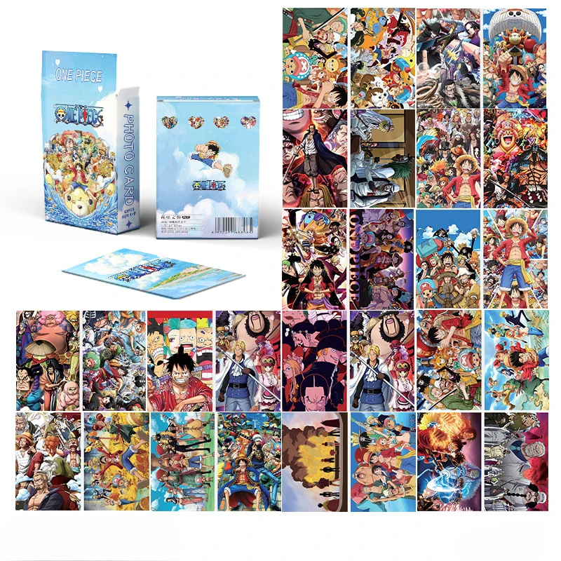 

50pcs/Pack ONE PIECE-themed Game Collection Cards in 57x86mm Box – Laser LOMO Postcards for Movie Fans Photo Card