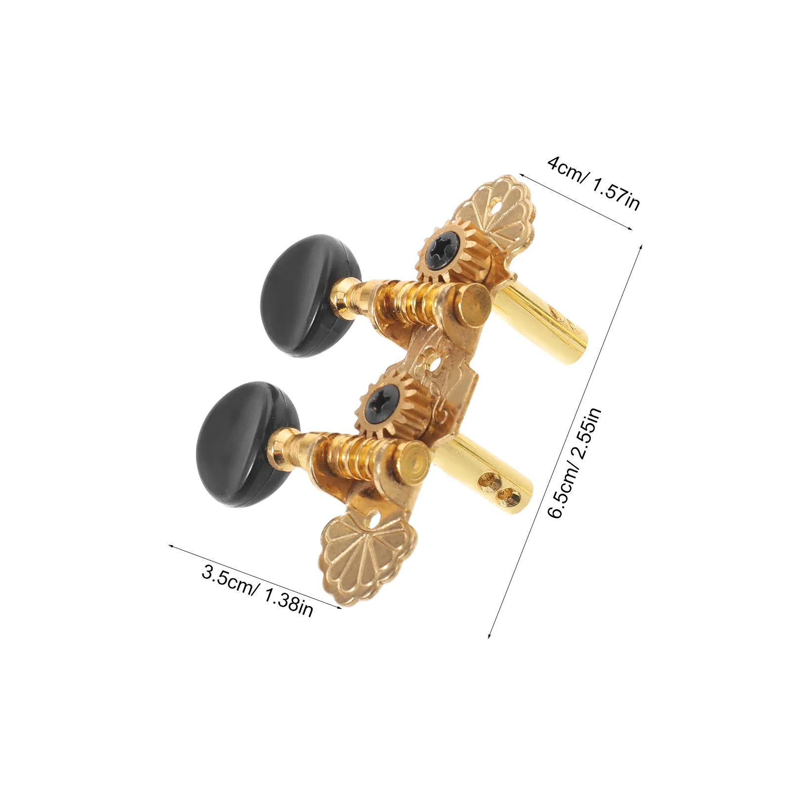 1Set Vintage Brass Ukulele Tuning Peg Knobs with Dual-Hole Mounting for Soprano Baritone Acoustic Guitar Classical Tuner view 2