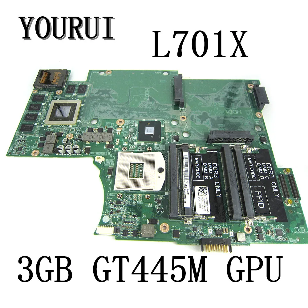 For DELL XPS 17 17R L701X Laptop Motherboard with 3GB GT445M GPU CN-053JR7 DAGM7BMBAF0 Mainboard