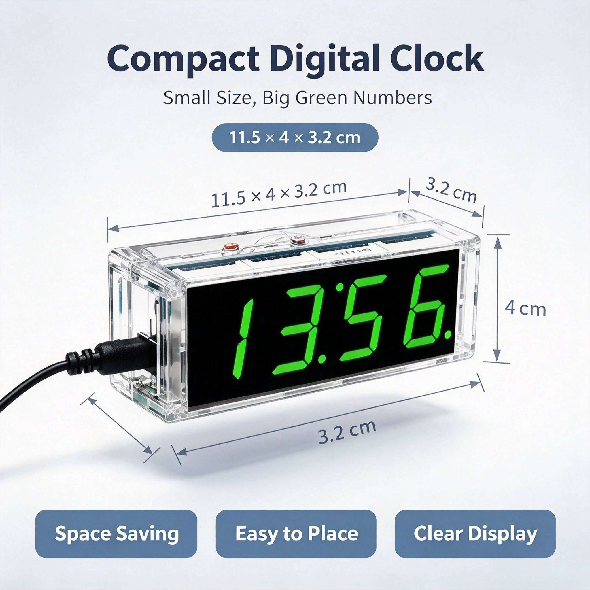 DIY LED Digital Clock Kit 51 Microcontroller Electronic Assembly Multifunction Alarm Clock with Date and Temperature Display