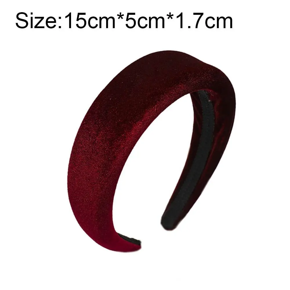 Women\'s Velvet Headband Padded Hairband Wide Sponge Hair Hoop Band Accessories