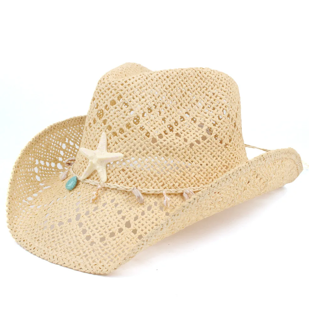 

Men's And Women's Summer Beach Vacation Straw Hat, Hand-woven Hollow Breathable Sun Hat, Outdoor Casual Cowboy Hat