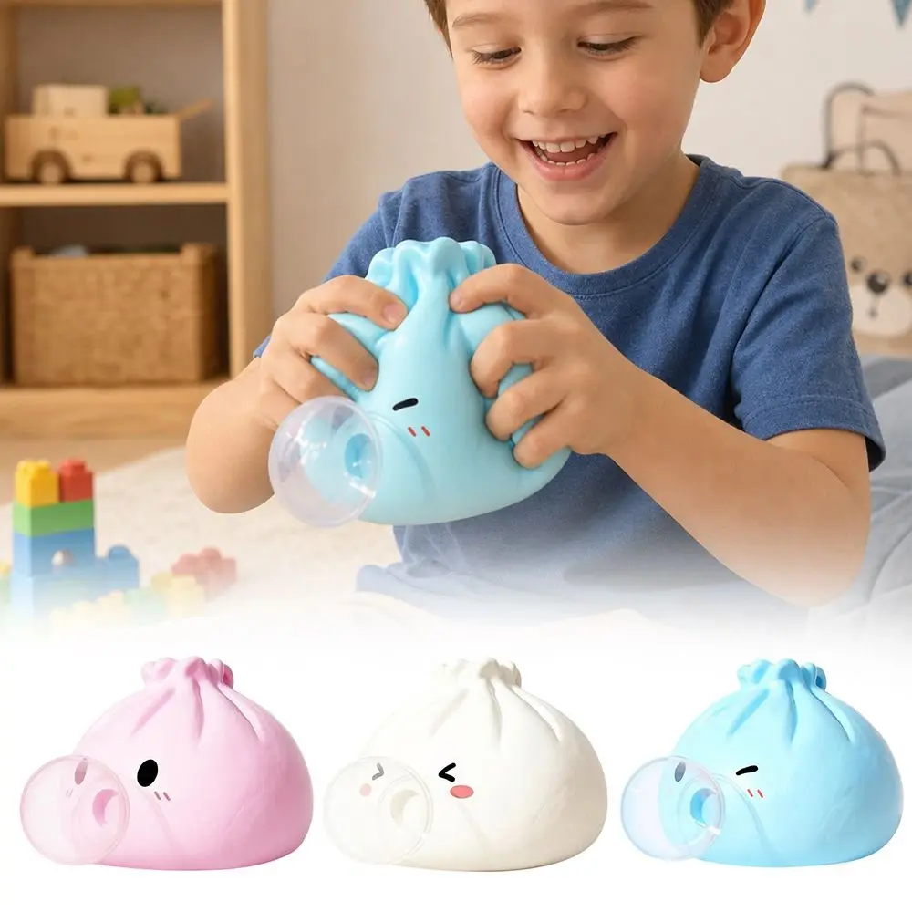 New Silicone Bubble Blowing Baozi Cute Cartoon Bubble Blowing Squeeze Bun Soft Rebound Desktop Ornament Home Office