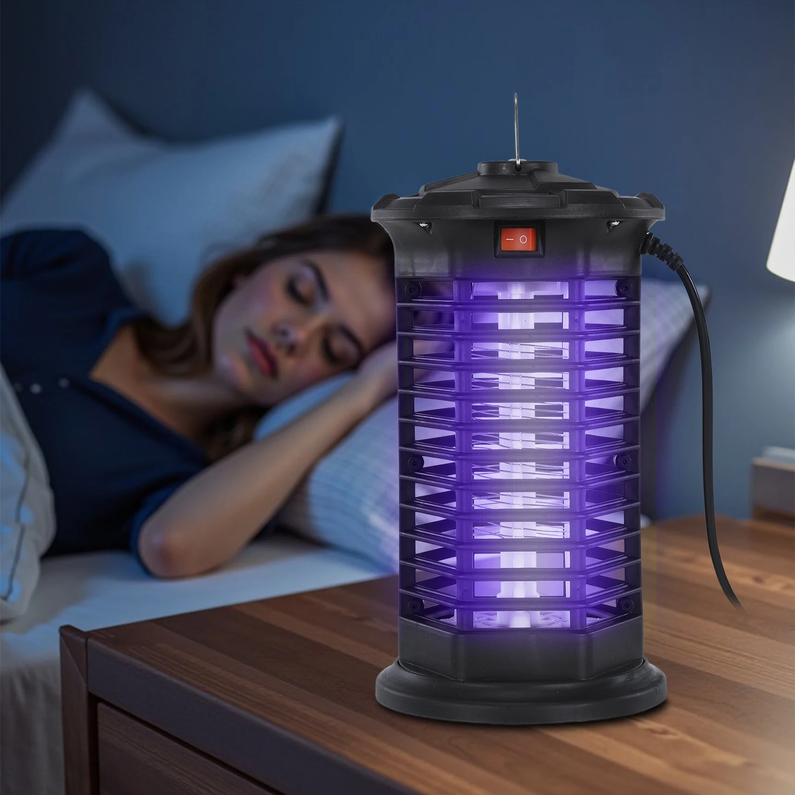 2-In-1 Mosquito Killing Lamp with LED Light Microwave  Zapper Silent Electric Mosquito Trap for Home Bedroom Living Room