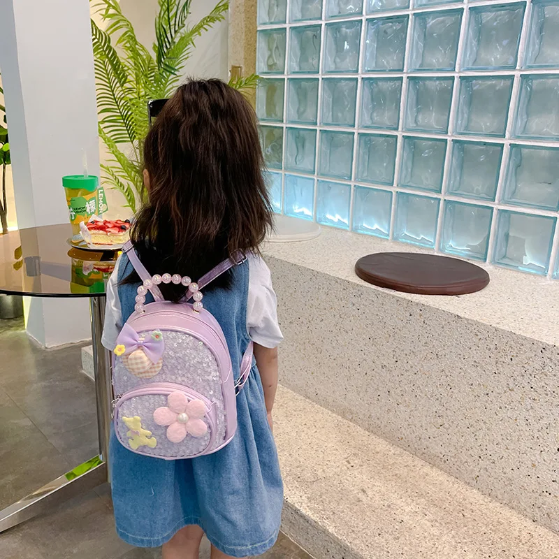 Kindergarten Backpacks Kids Backpack Cute Baby PU Backpack Mother Kids Bags for Girl Toddler Backpacks School Bag Preschool Bag