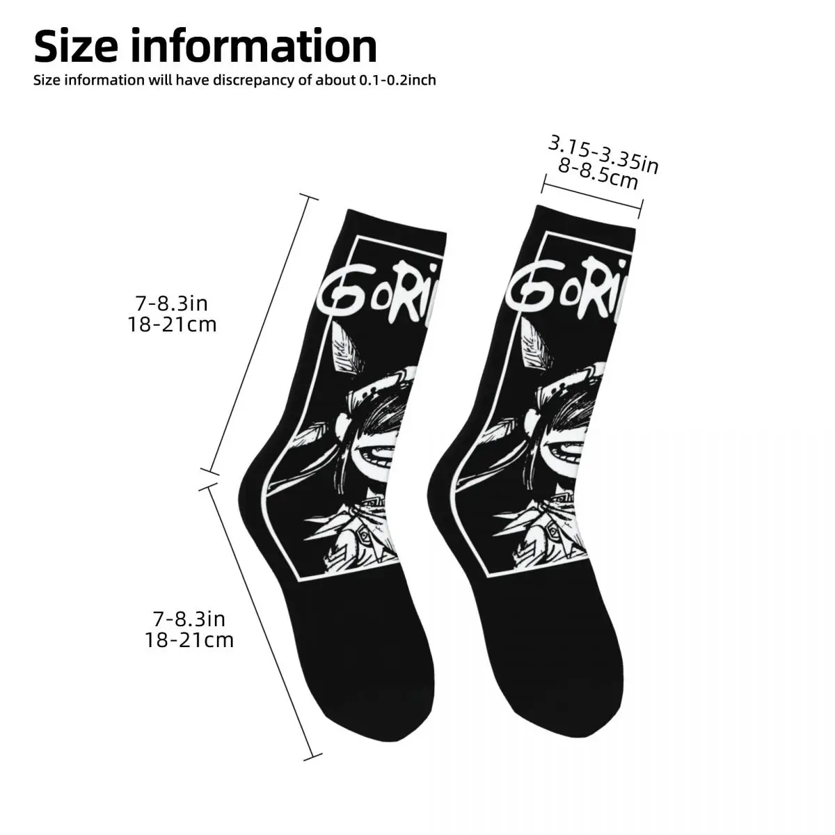 3D printing cosy Unisex Socks,Running Cool Music Band Gorillaz Skateboard Interesting Four Seasons Socks