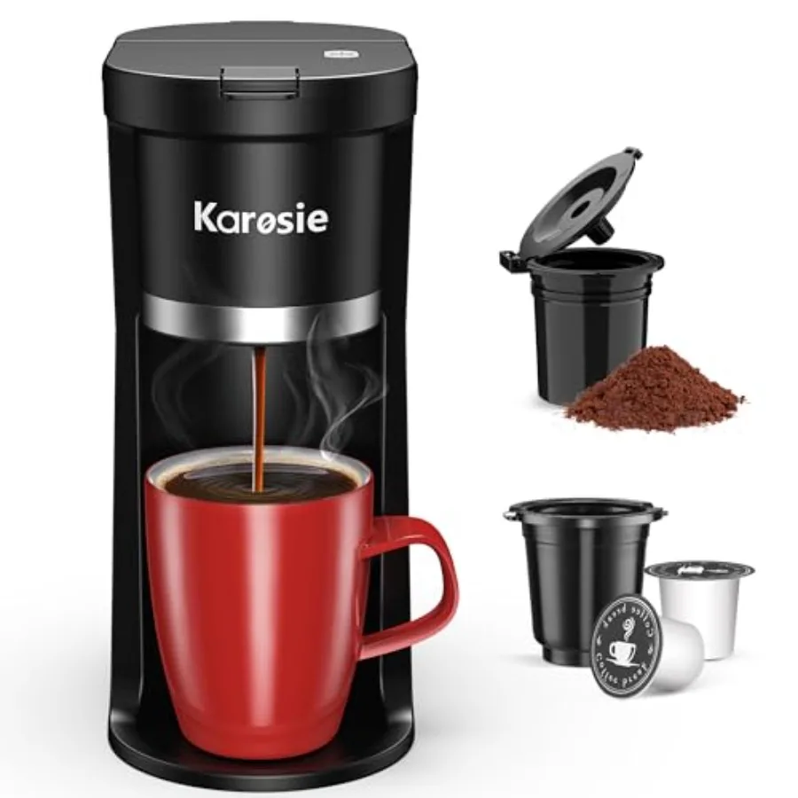 

Кофеварка для одной порции, быстрое приготовление для капсул K-Cup и молотого кофе, объем заварки 6-12 унций, управление одной кнопкой