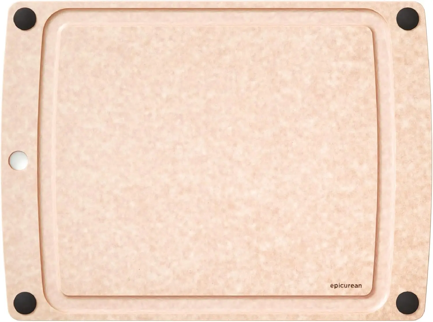 

All-In-One Cutting Board with Non-Slip Feet and Juice Groove, 17.5" x 13", Natural/Black