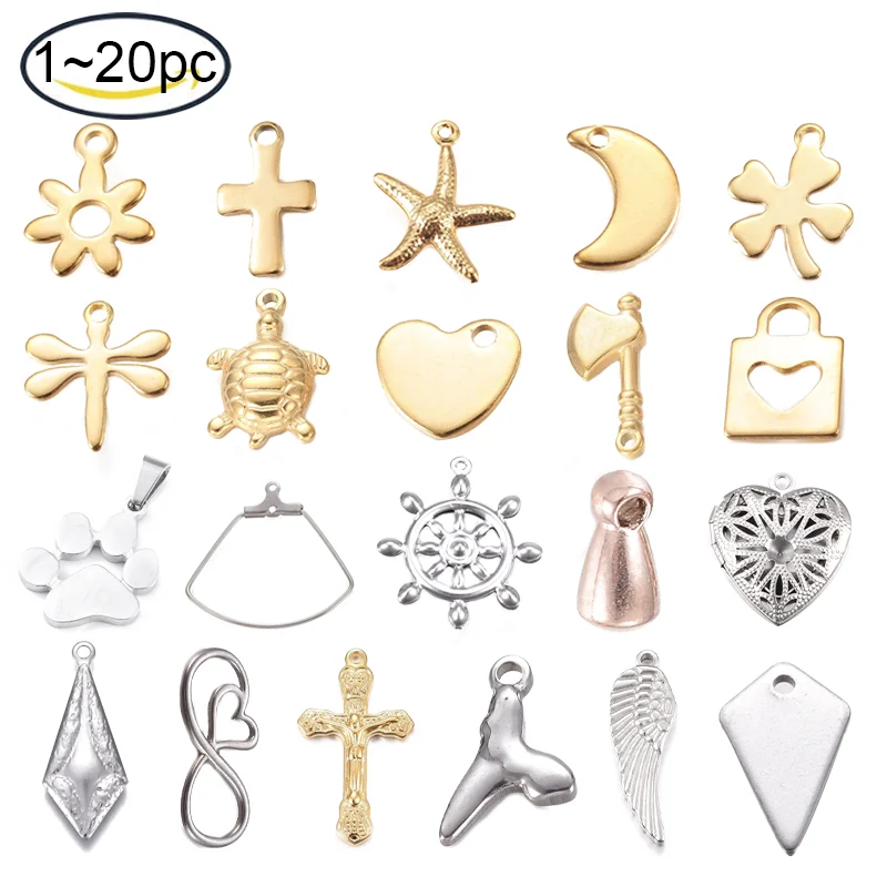 

5~20pcs 304 Stainless Steel Charms Starfish Sea Stars Golden Pendants For DIY Jewelry Making 17x15x2mm Hole: 1mm